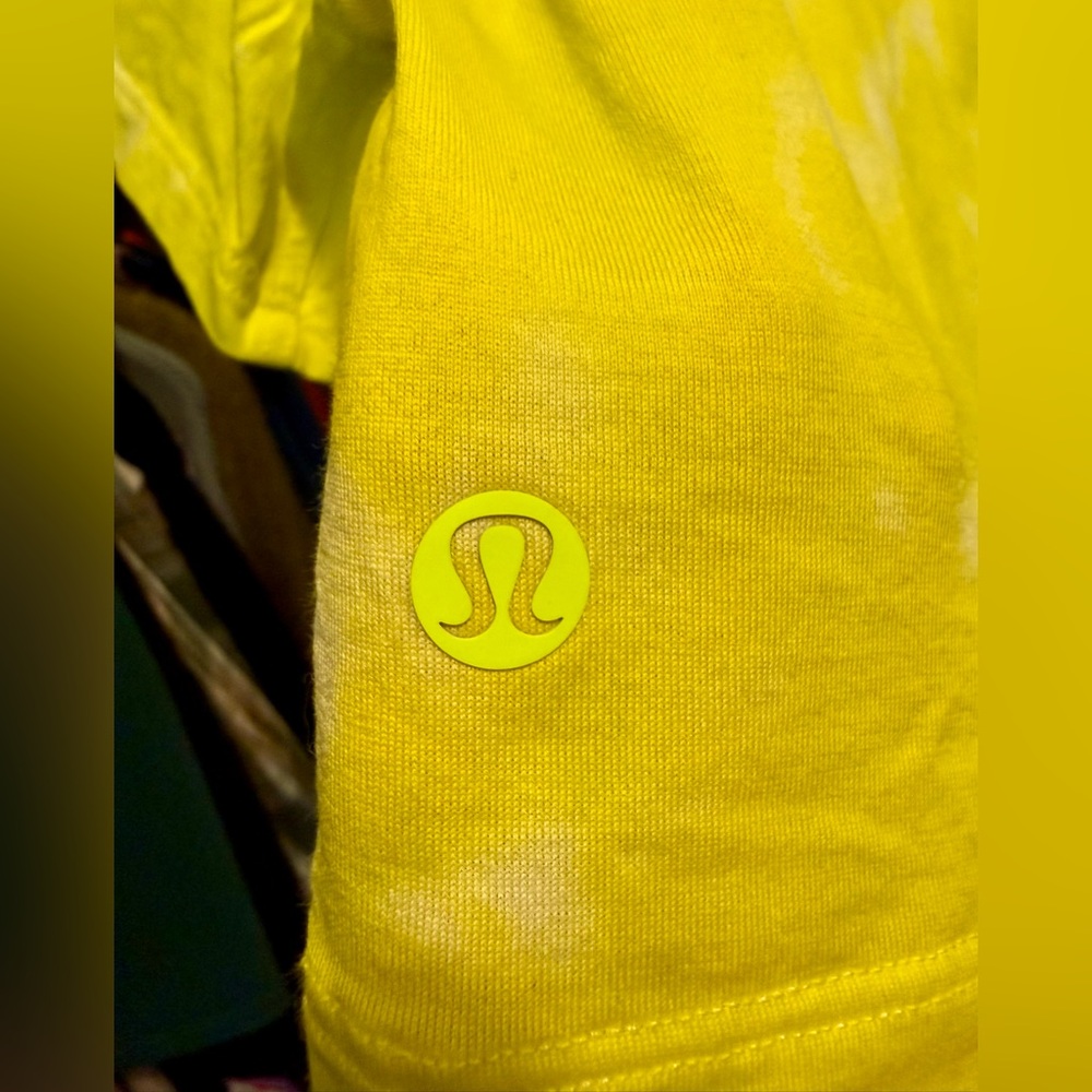 Lululemon All Yours Cropped Cotton T-Shirt *Tie Dye Marmoleado Highlight Yellow - Picture 8 of 8
